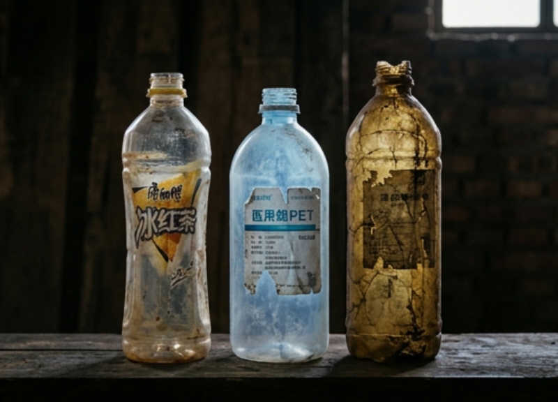 バリアボトル、蛍光ボトル、経年ボトルの選別：PETフレークの品質安定化